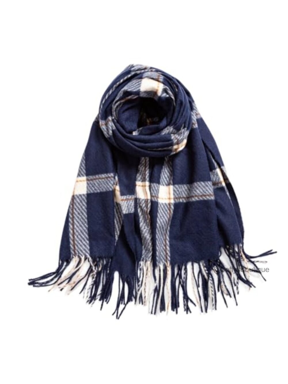 Oversized Plaid Winter Scarf Cashmere Feel Shawl Wrap Tassel Fringe
